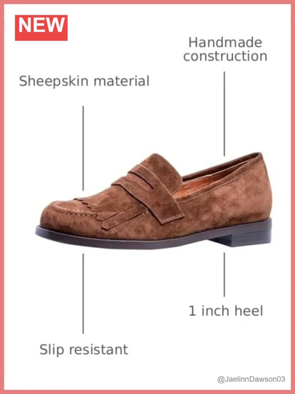 Women's Suede Fringe Loafers Slip Resistant Comfortable Pull-On Round Toe